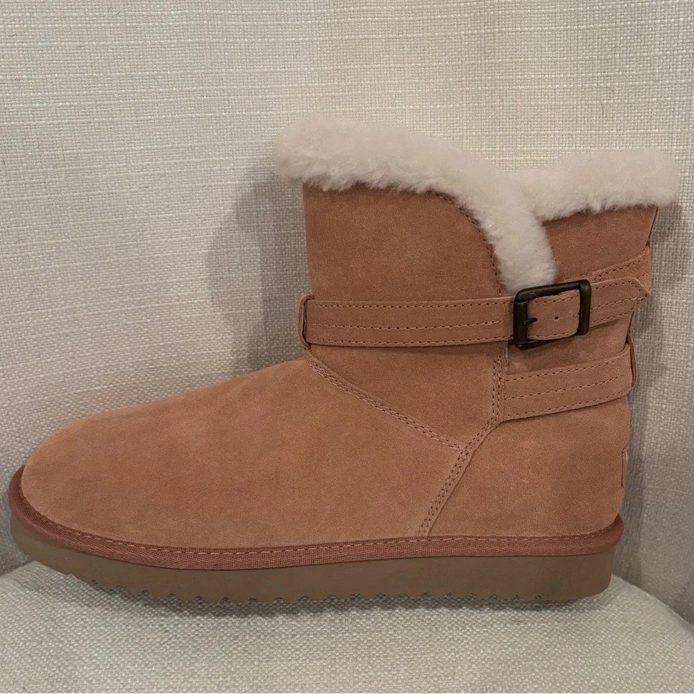 UGG KOOLABURRA Delene Mini In Mauve Pink Suede Warm Winter Booties Size 10